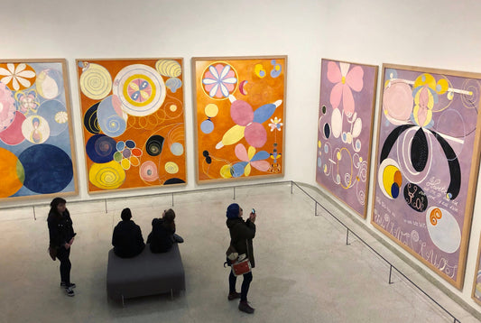 View of a Hilma af Klint exhibition at the Guggenheim.