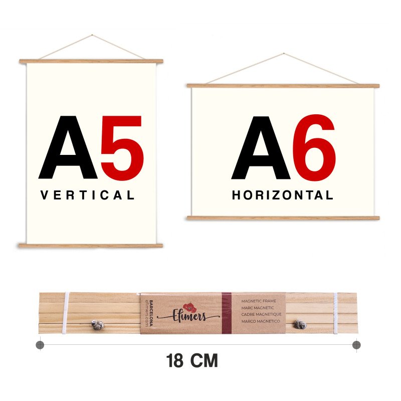 Magnetic Frame A5/A6 - 18 cm - Natural