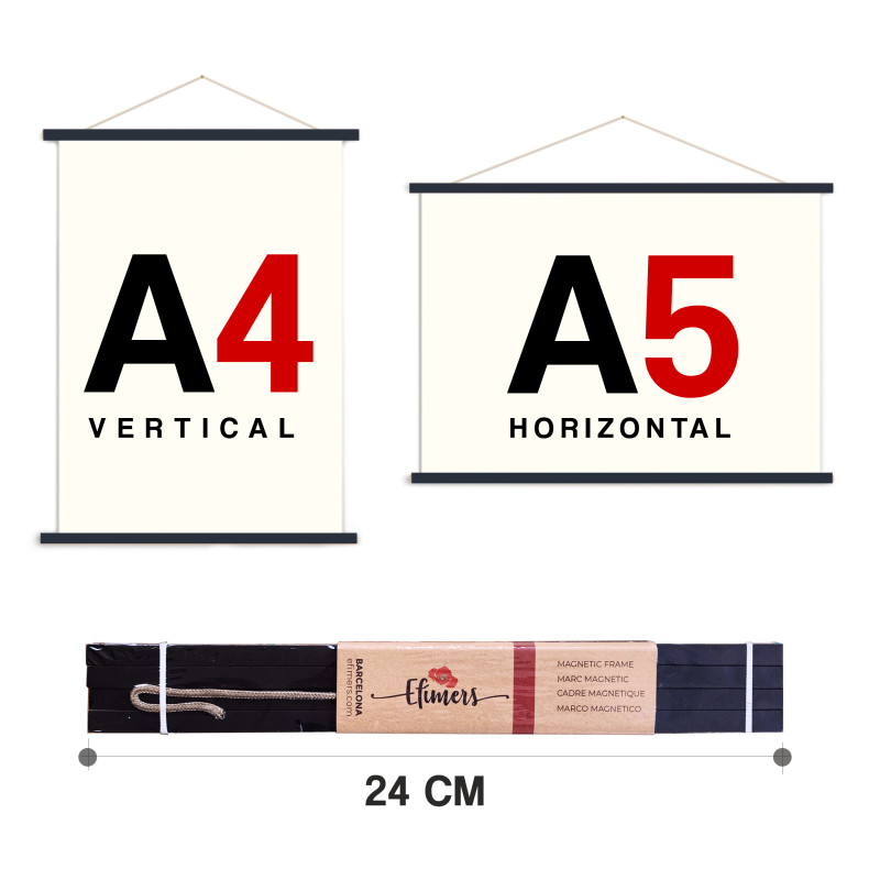 Magnetic Frame A4/A5 - 24 cm - Black